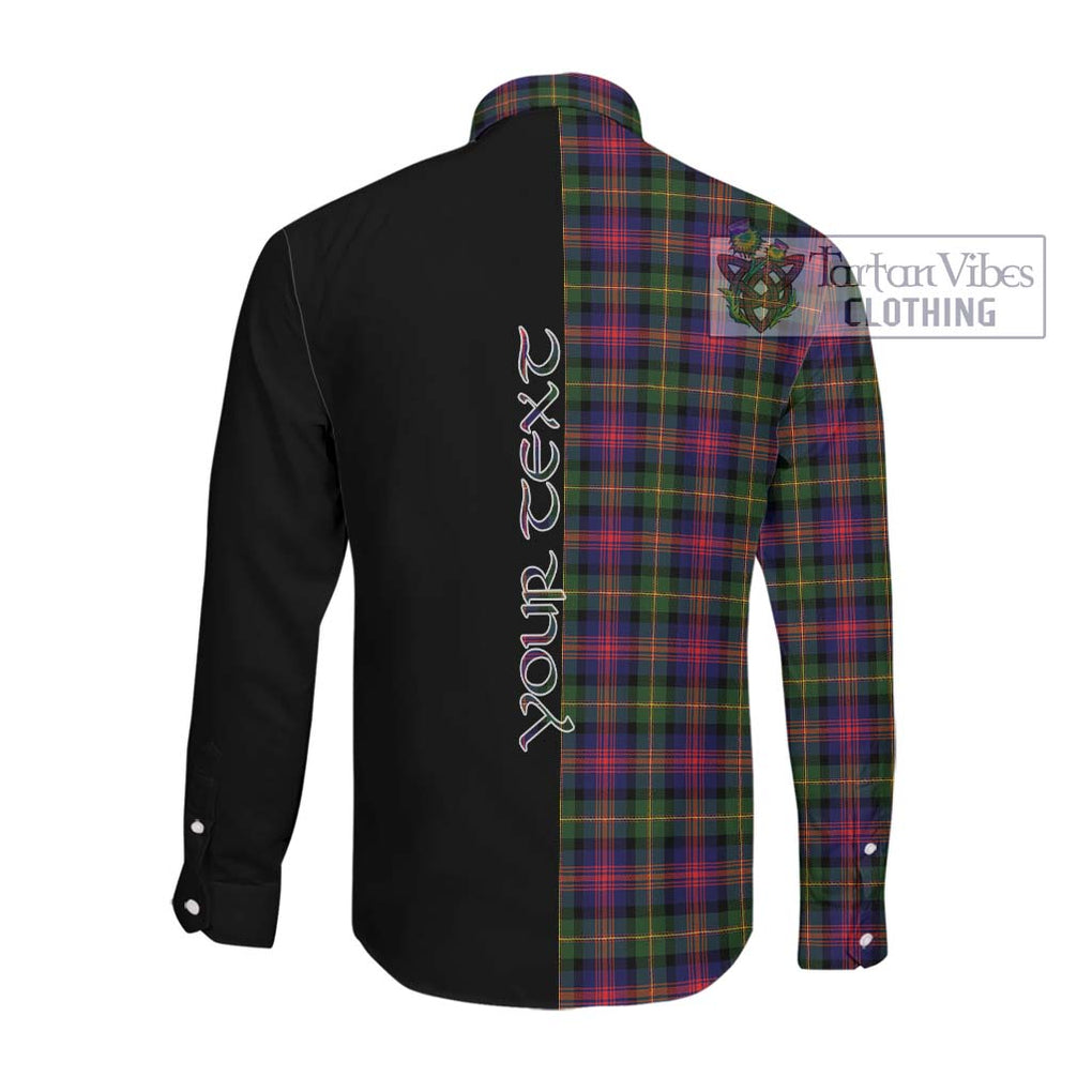 Logan Tartan Long Sleeve Button Shirt with Family Crest and Half Of Me Style Men's Shirt - Tartanvibesclothing Shop