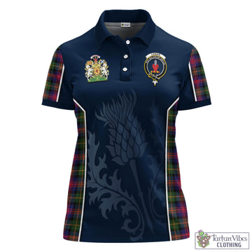 Logan Tartan Women's Polo Shirt with Family Crest and Scottish Thistle Vibes Sport Style