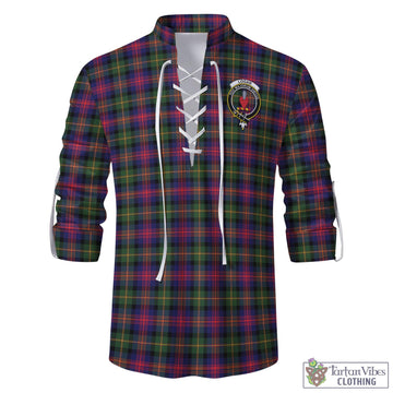 Logan Modern Tartan Men's Scottish Traditional Jacobite Ghillie Kilt Shirt with Family Crest