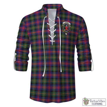 Logan Tartan Men's Scottish Traditional Jacobite Ghillie Kilt Shirt with Family Crest