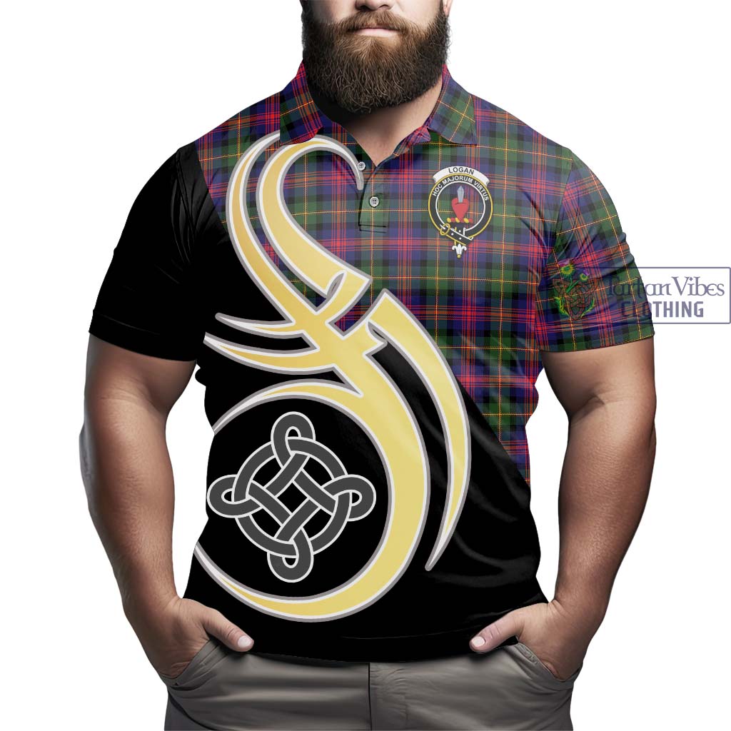 Logan Tartan Polo Shirt with Family Crest and Celtic Symbol Style - Tartan Vibes Clothing