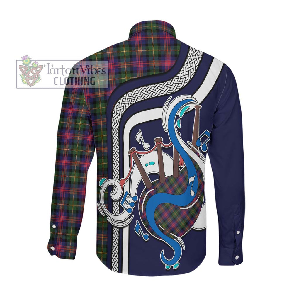 Logan Tartan Long Sleeve Button Shirt with Epic Bagpipe Style Men's Shirt - Tartanvibesclothing Shop
