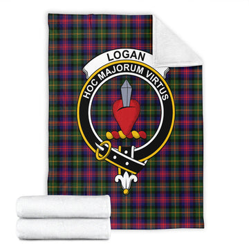 Logan Modern Tartan Blanket with Family Crest