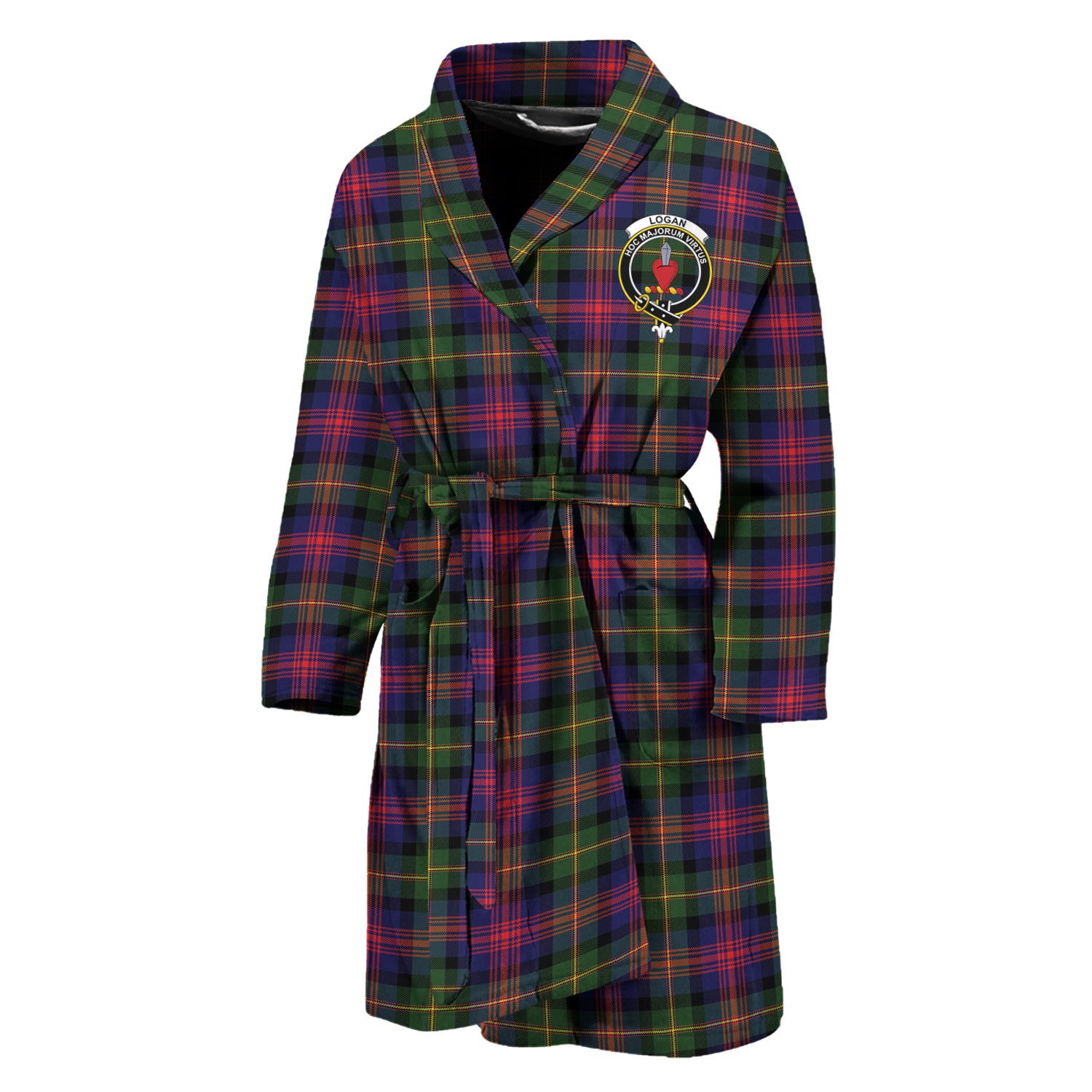 Logan Tartan Bathrobe with Family Crest Unisex M - Tartan Vibes Clothing