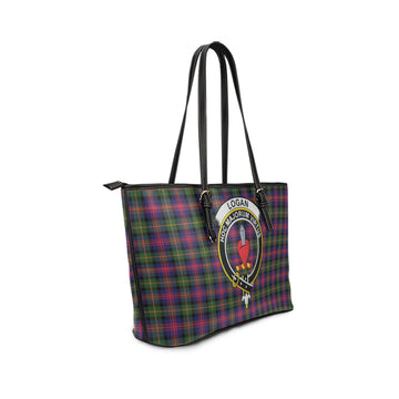 Logan Modern Tartan Leather Tote Bag with Family Crest