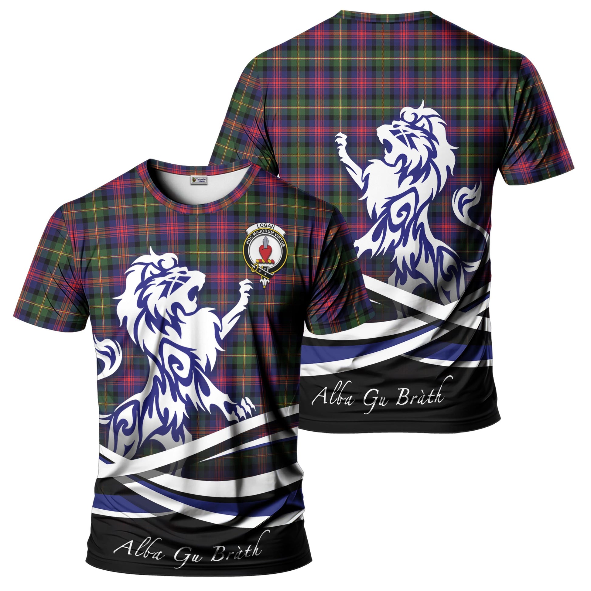 logan-modern-tartan-t-shirt-with-alba-gu-brath-regal-lion-emblem
