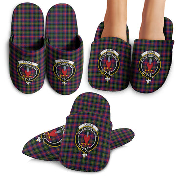 Logan Modern Tartan Home Slippers with Family Crest