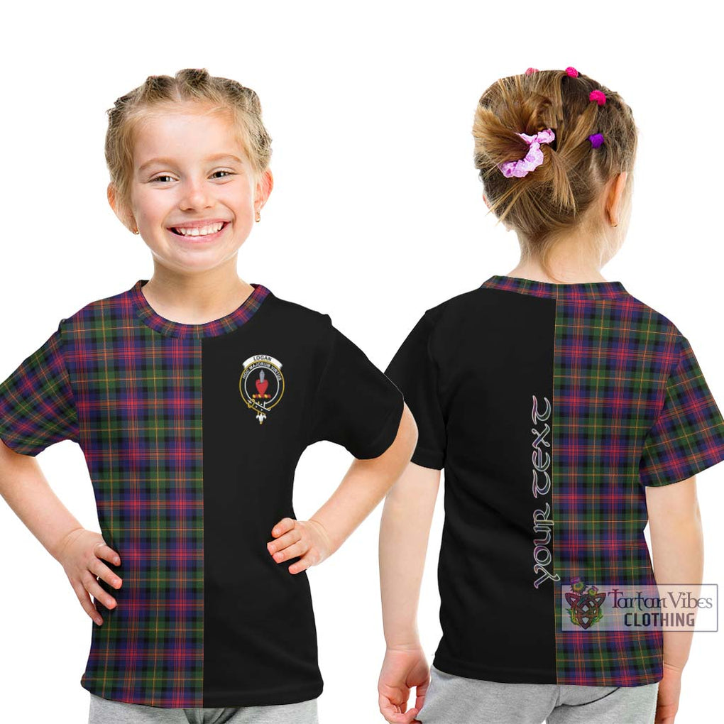 Logan Tartan Kid T-Shirt with Family Crest and Half Of Me Style - Tartanvibesclothing Shop