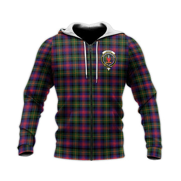 Logan Modern Tartan Knitted Hoodie with Family Crest