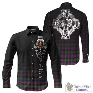 Logan Tartan Long Sleeve Button Up Featuring Alba Gu Brath Family Crest Celtic Inspired