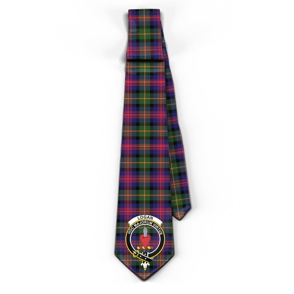 Logan Tartan Classic Necktie with Family Crest - Tartan Vibes Clothing