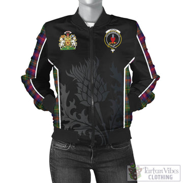 Logan Modern Tartan Bomber Jacket with Family Crest and Scottish Thistle Vibes Sport Style