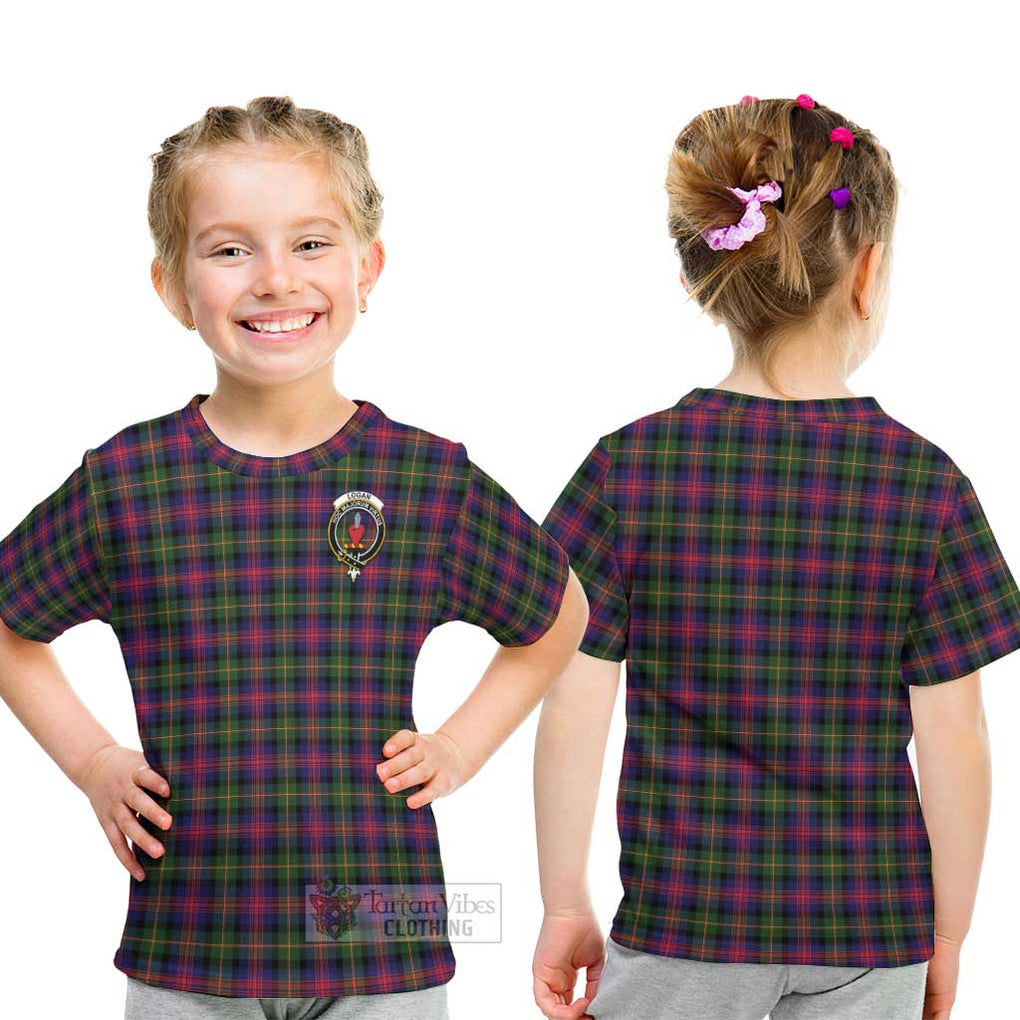 Logan Tartan Kid T-Shirt with Family Crest - Tartan Vibes Clothing