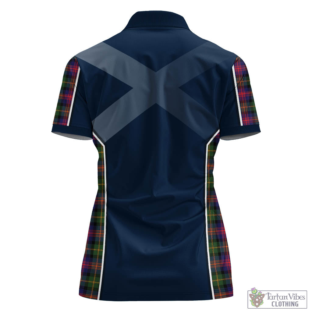 Tartan Vibes Clothing Logan Modern Tartan Women's Polo Shirt with Family Crest and Scottish Thistle Vibes Sport Style