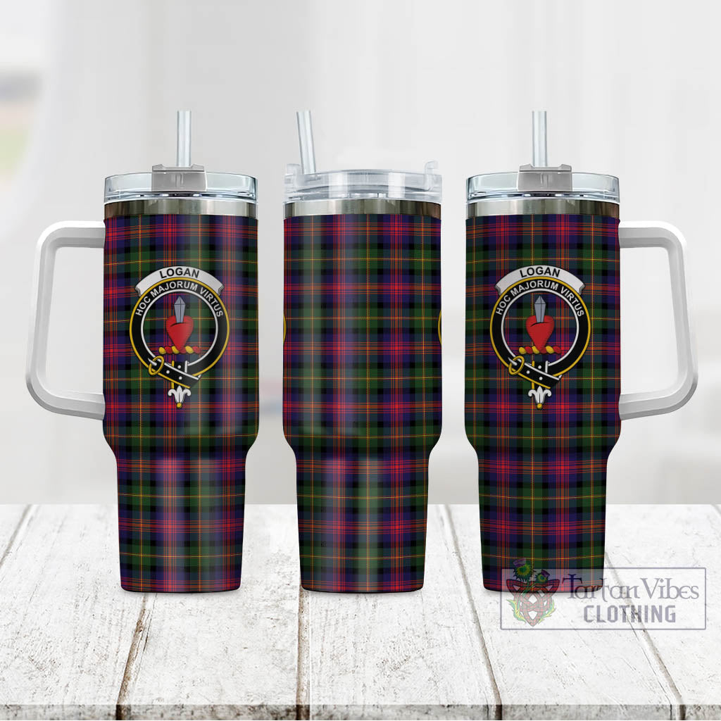 Tartan Vibes Clothing Logan Modern Tartan and Family Crest Tumbler with Handle
