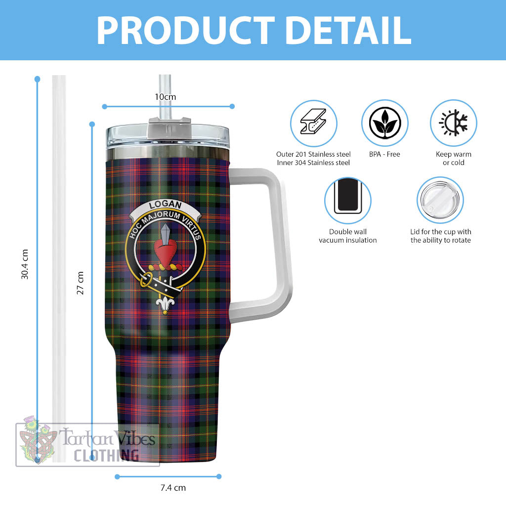 Tartan Vibes Clothing Logan Modern Tartan and Family Crest Tumbler with Handle