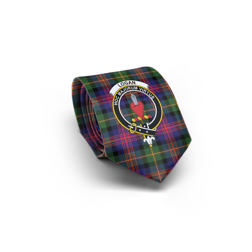 Logan Tartan Classic Necktie with Family Crest - Tartan Vibes Clothing