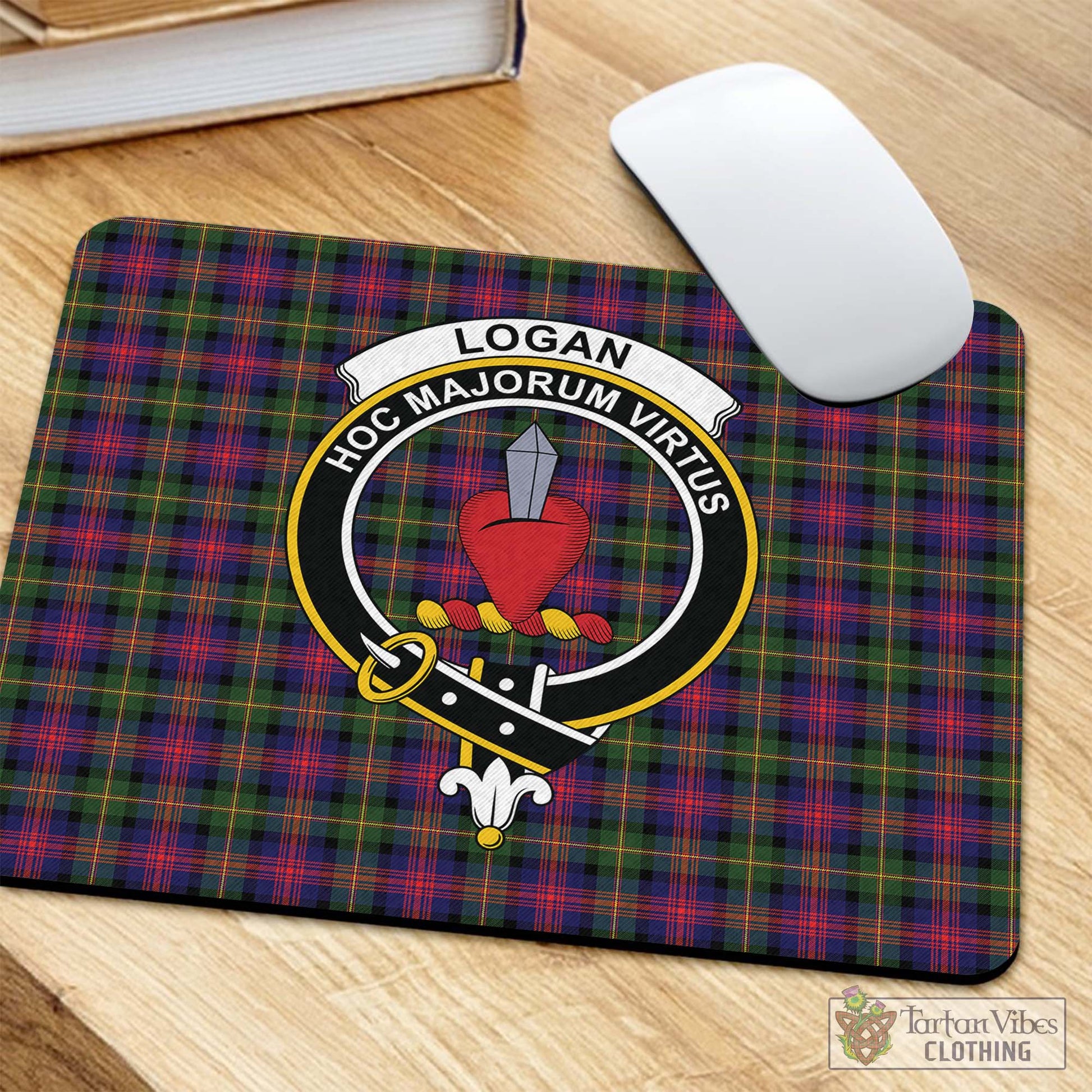 Tartan Vibes Clothing Logan Modern Tartan Mouse Pad with Family Crest