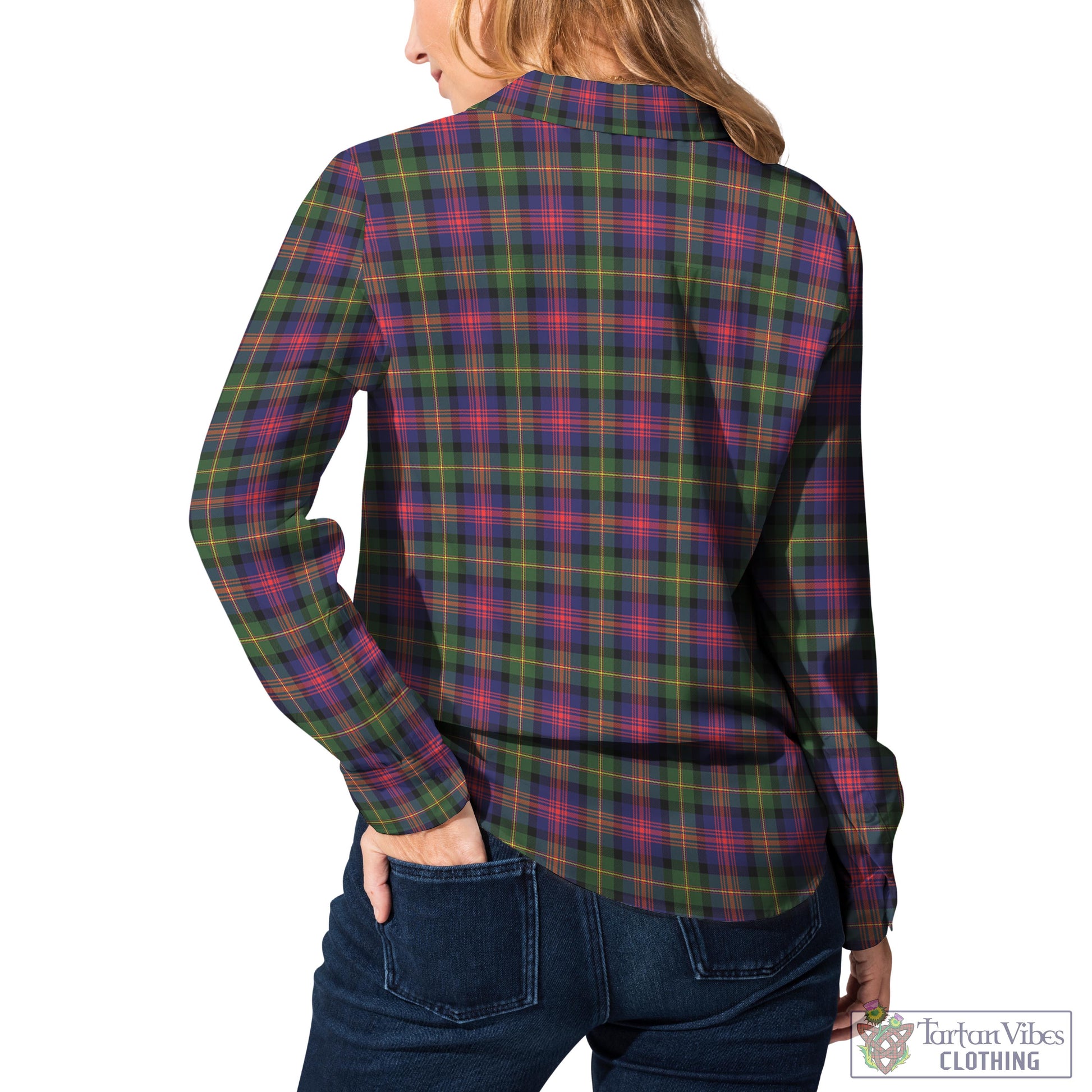 Tartan Vibes Clothing Logan Modern Tartan Womens Casual Shirt with Family Crest