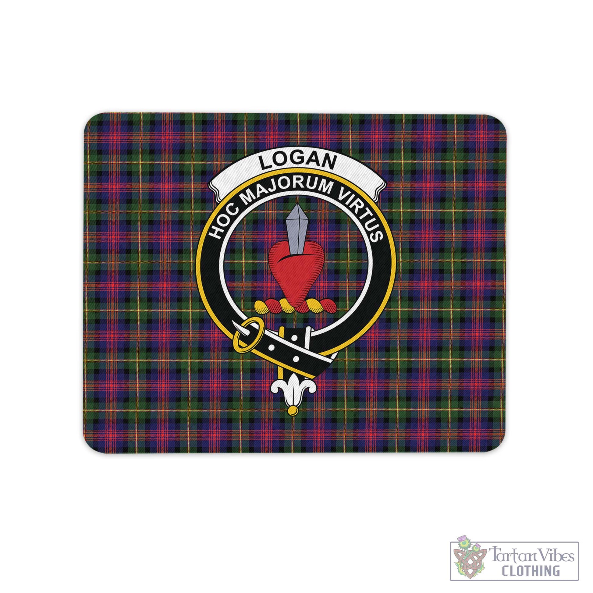 Tartan Vibes Clothing Logan Modern Tartan Mouse Pad with Family Crest
