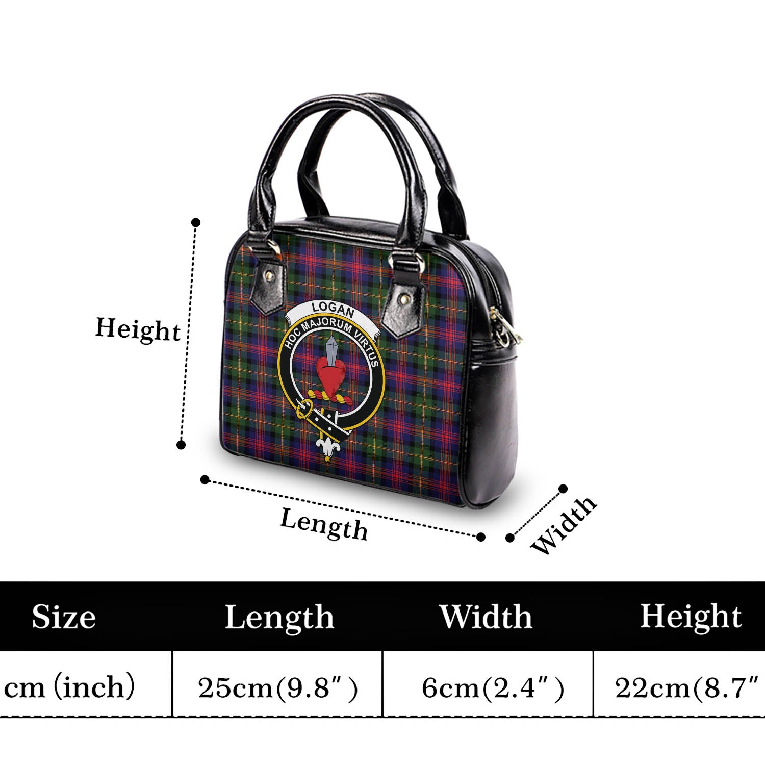 Logan Modern Tartan Shoulder Handbags with Family Crest - Tartanvibesclothing
