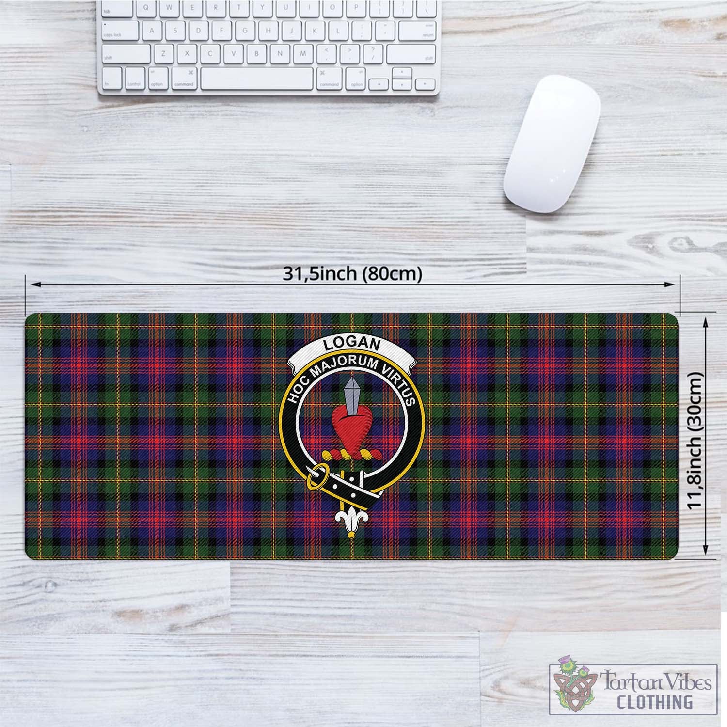 Tartan Vibes Clothing Logan Modern Tartan Mouse Pad with Family Crest