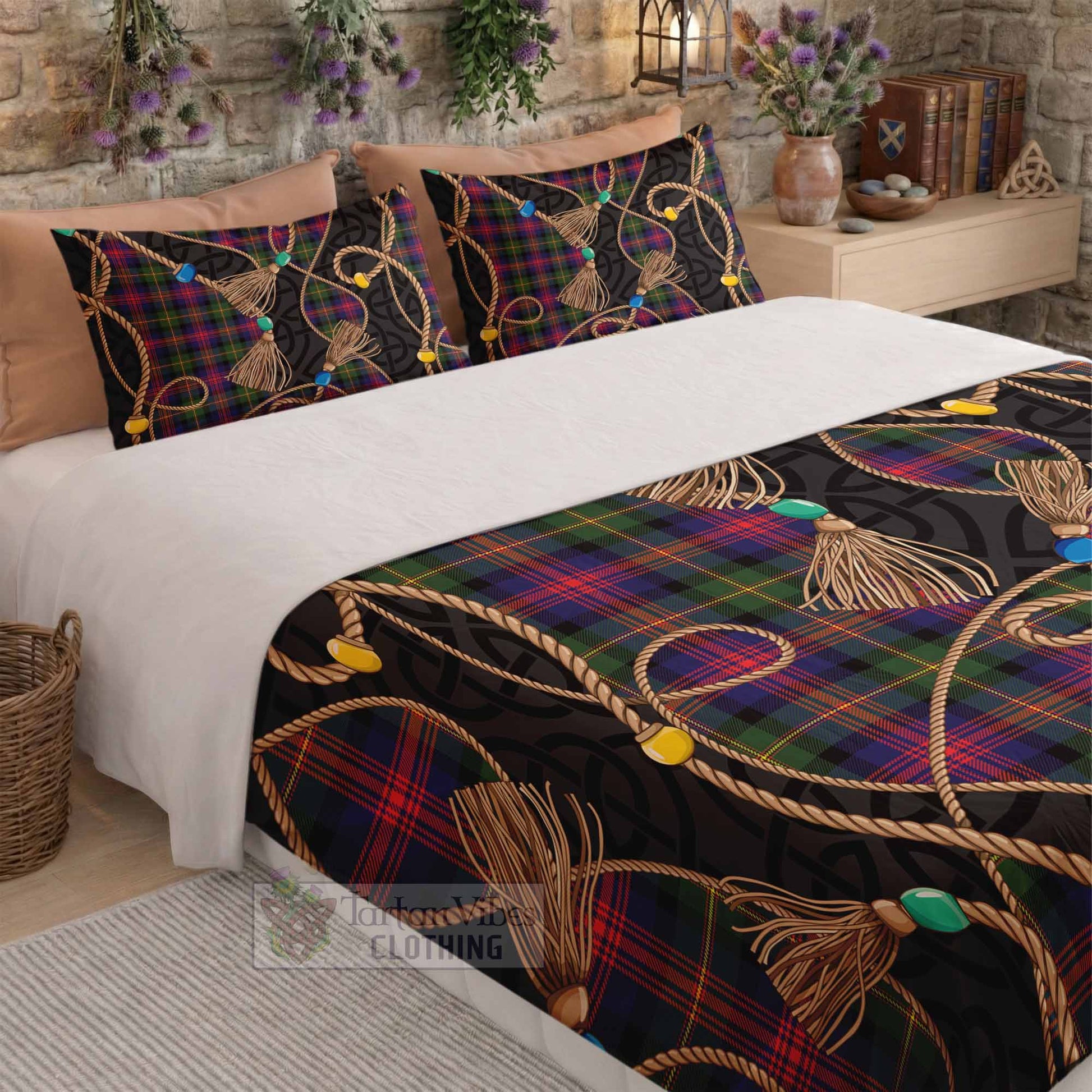 Logan Scottish Tartan Twisted Ropes Stylized Bedding Set - Tartan Vibes Clothing