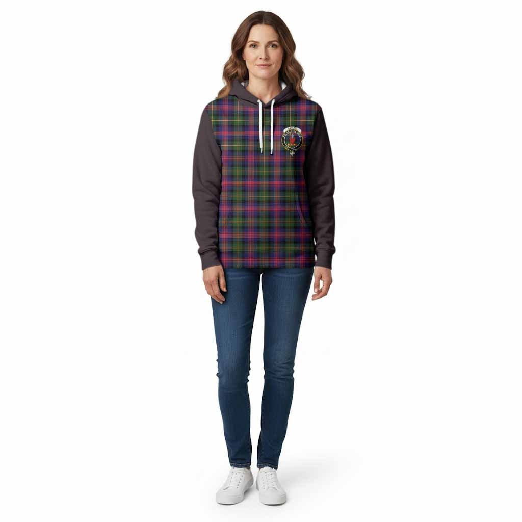 Logan Tartan Accent Cotton Hoodie with Family Crest