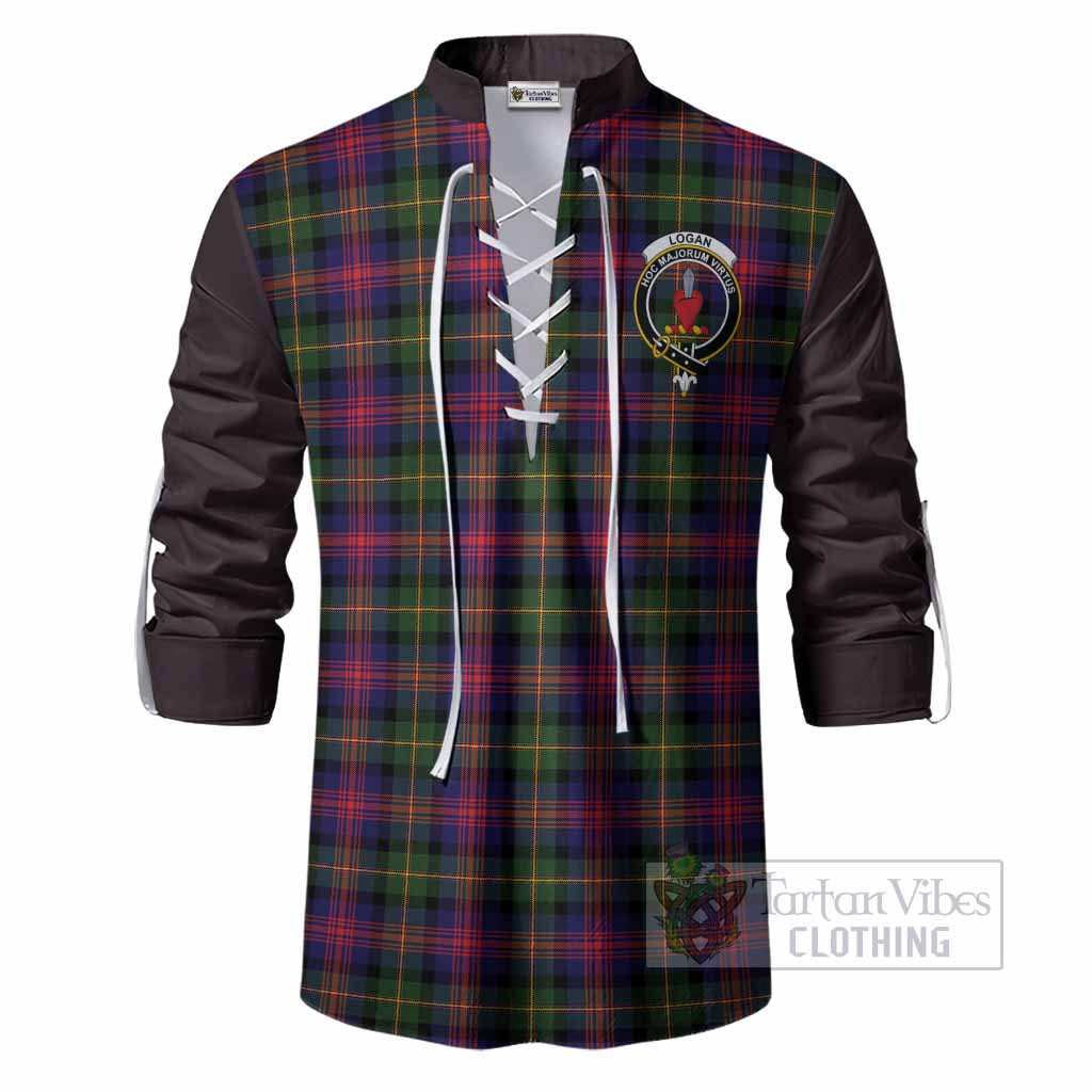 Logan Tartan Accent Ghillie Shirt with Family Crest