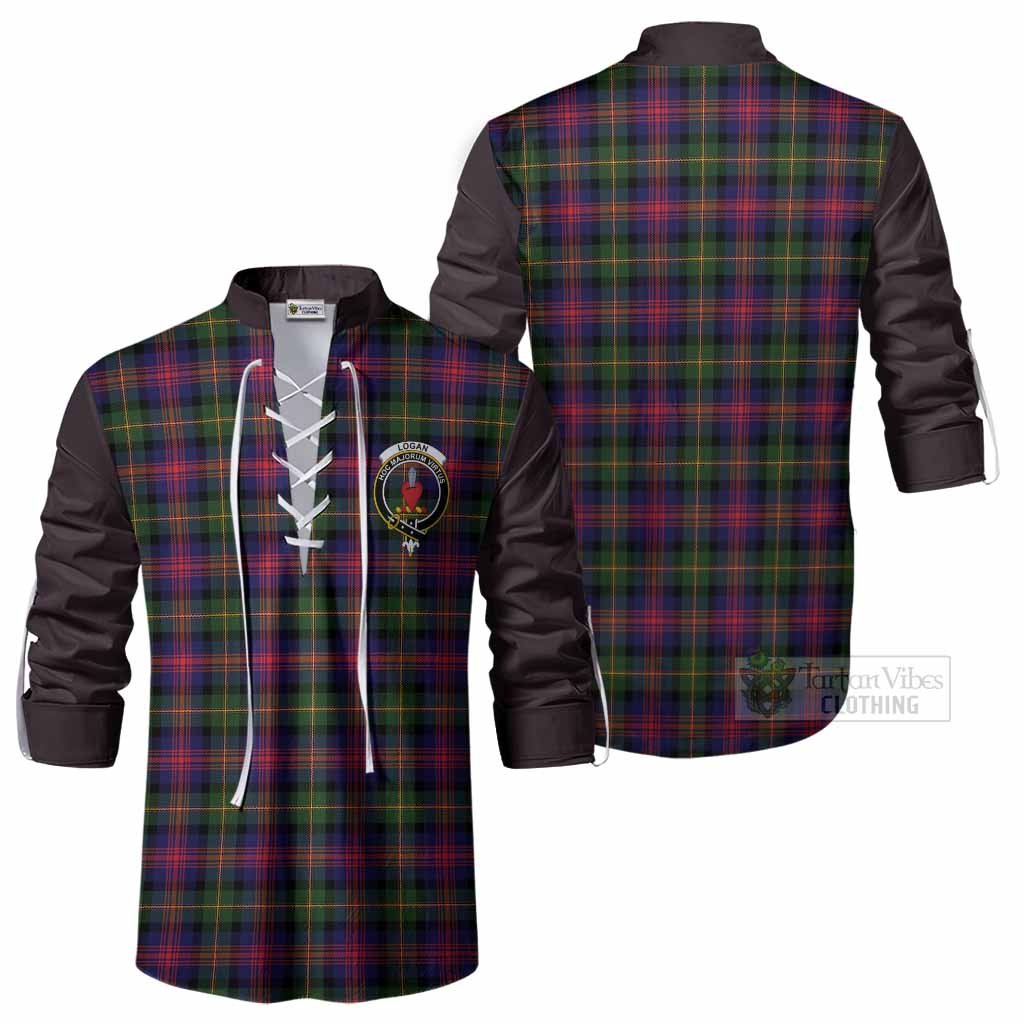Logan Tartan Accent Ghillie Shirt with Family Crest