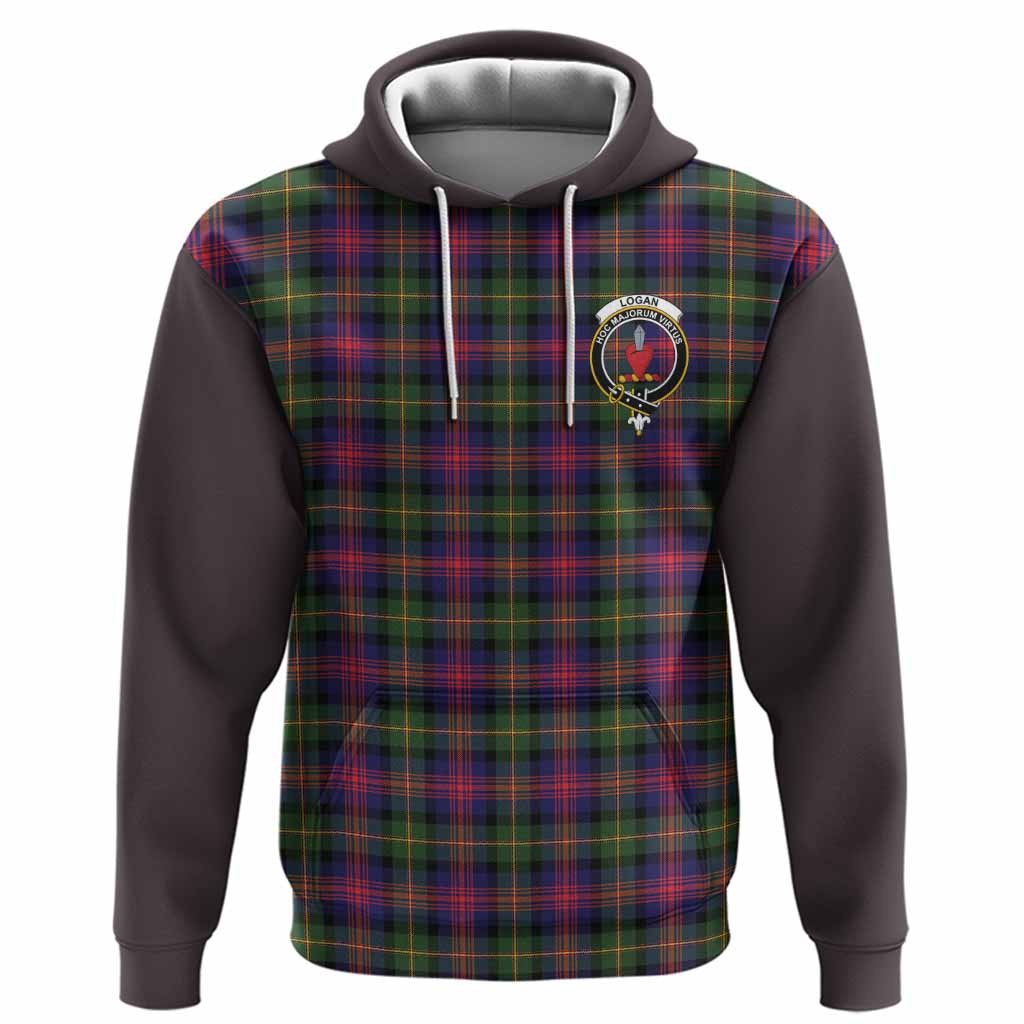 Logan Tartan Accent Hoodie with Family Crest