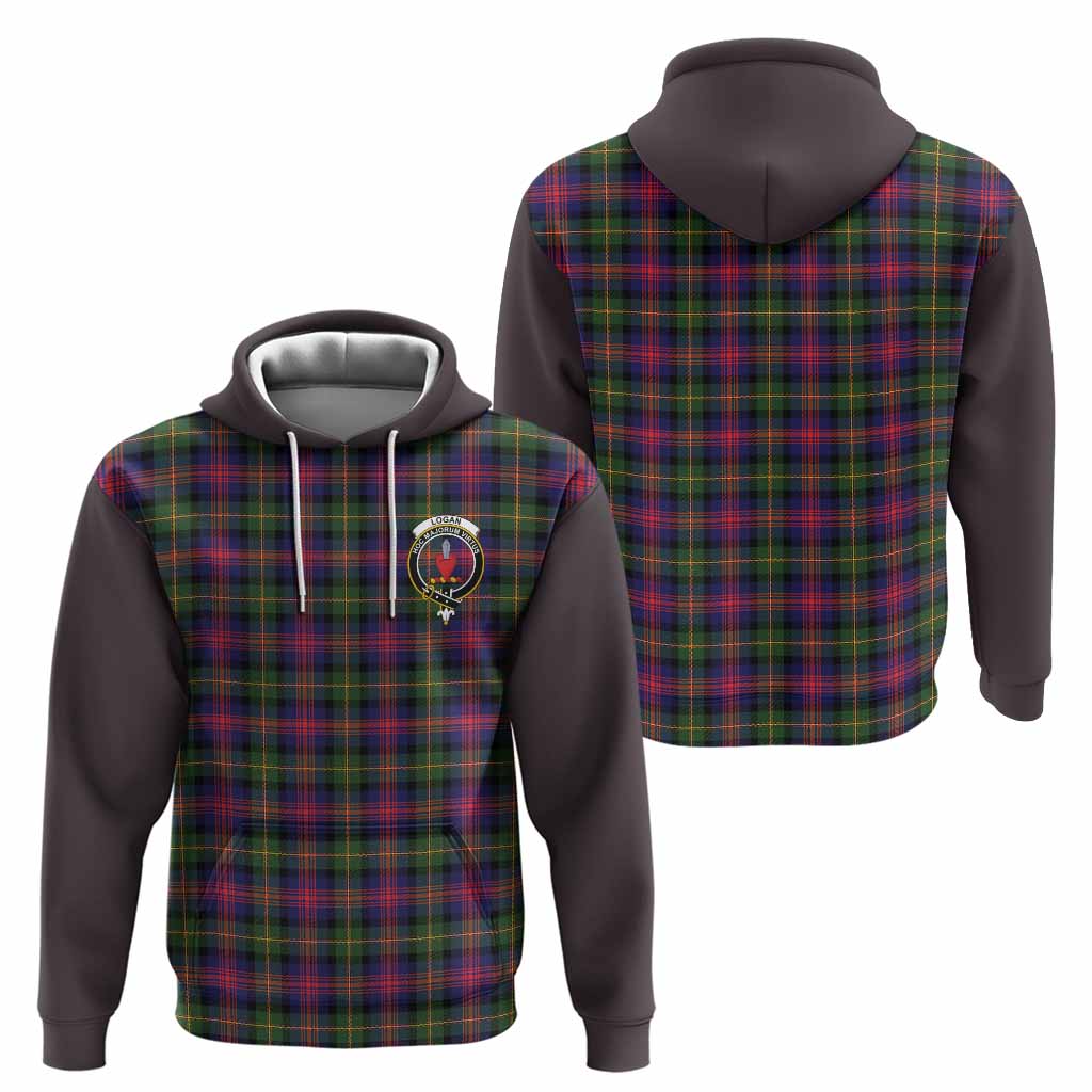 Logan Tartan Accent Hoodie with Family Crest