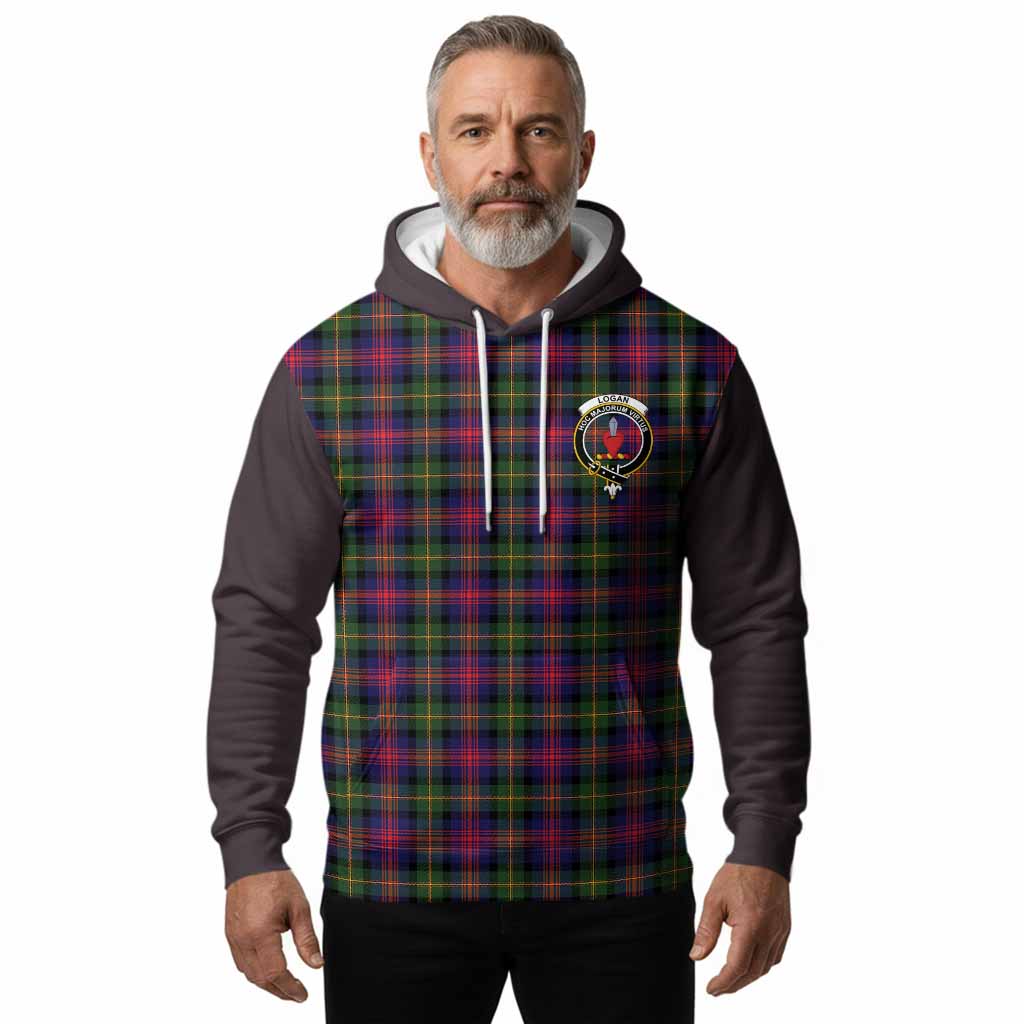 Logan Tartan Accent Hoodie with Family Crest