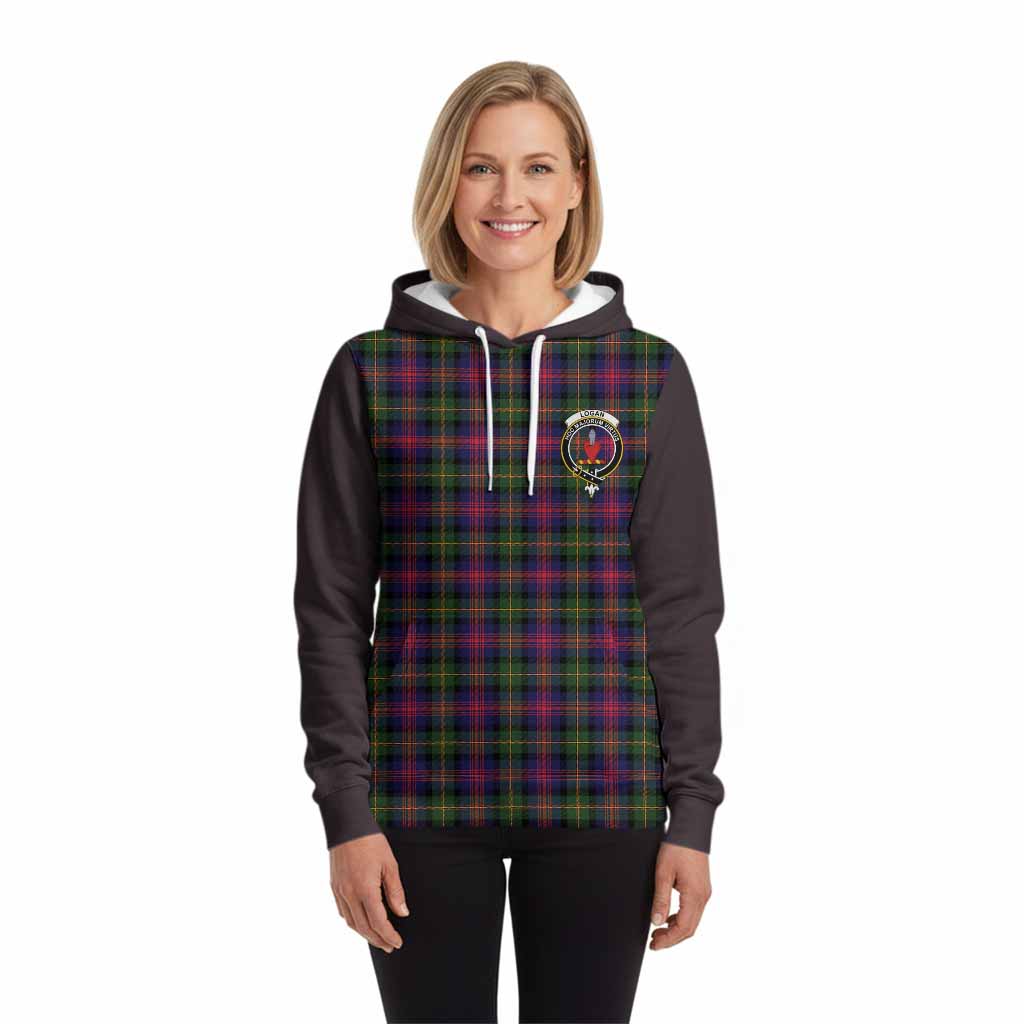 Logan Tartan Accent Hoodie with Family Crest