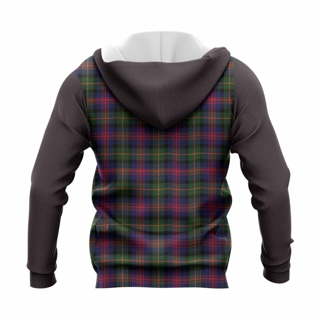Logan Tartan Accent Knitted Hoodie with Family Crest