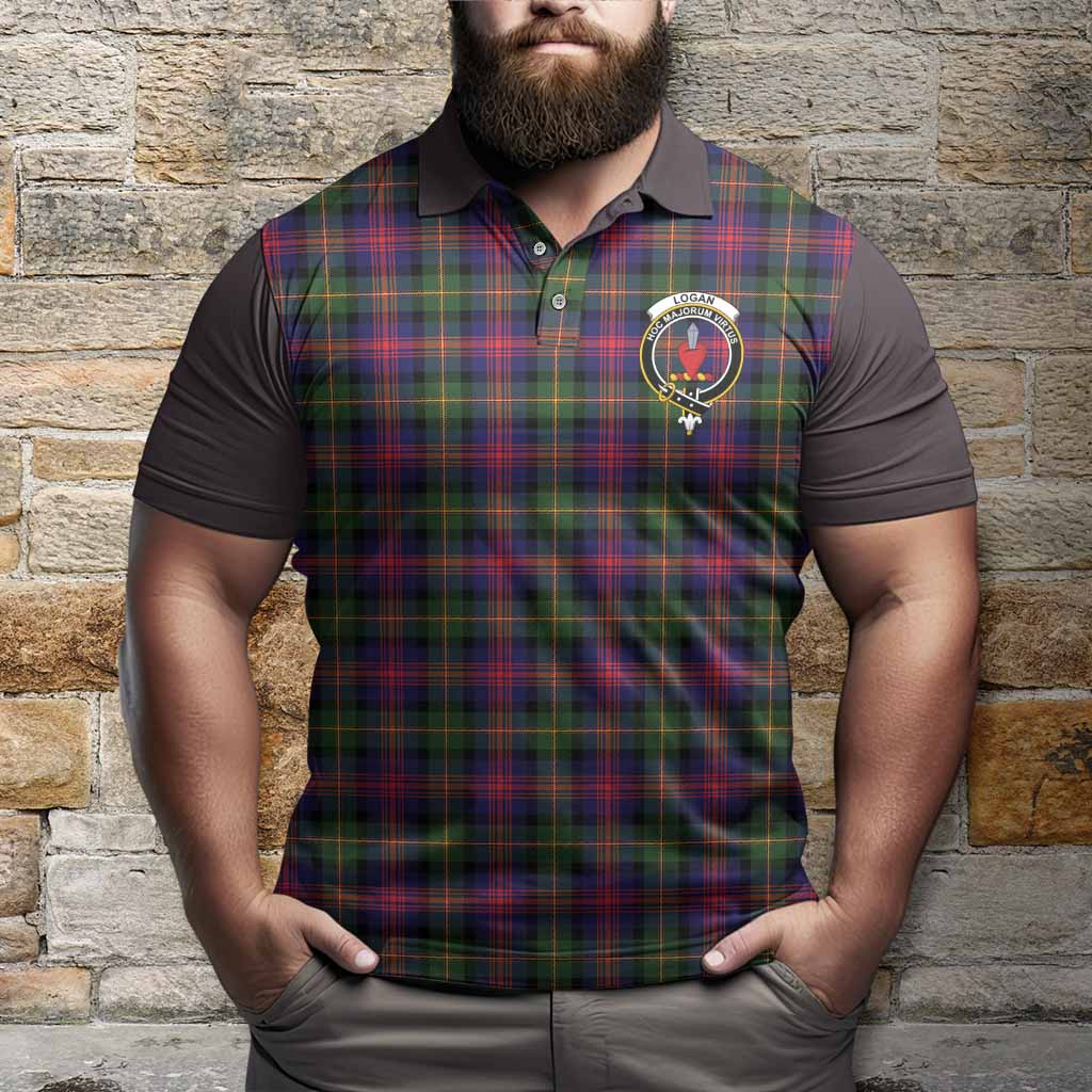 Logan Tartan Accent Polo Shirt with Family Crest