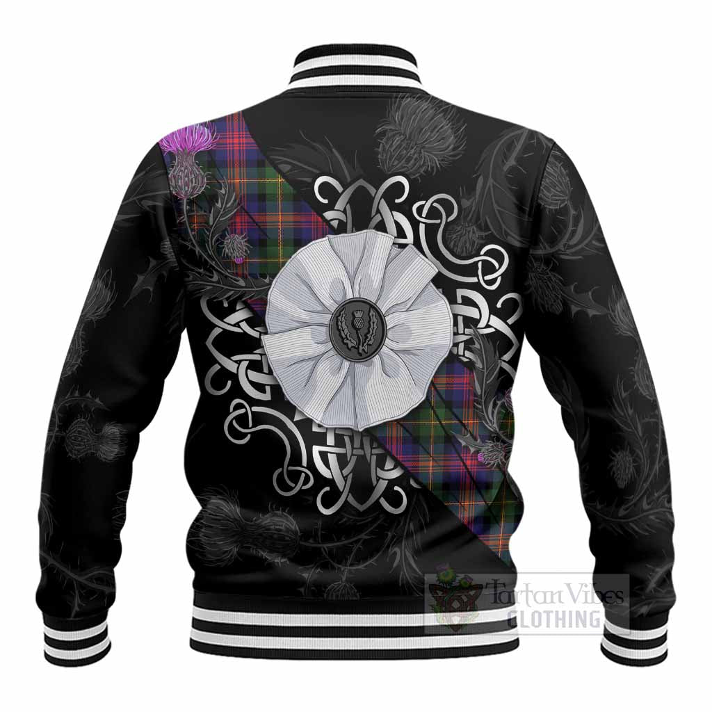 Logan Tartan Baseball Jacket Jacobite White Rose - Tartan Vibes Clothing