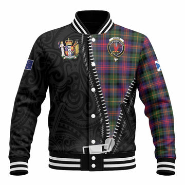 Logan Tartan Baseball Jacket New Zealand Pattern Unique Zipper Stylized