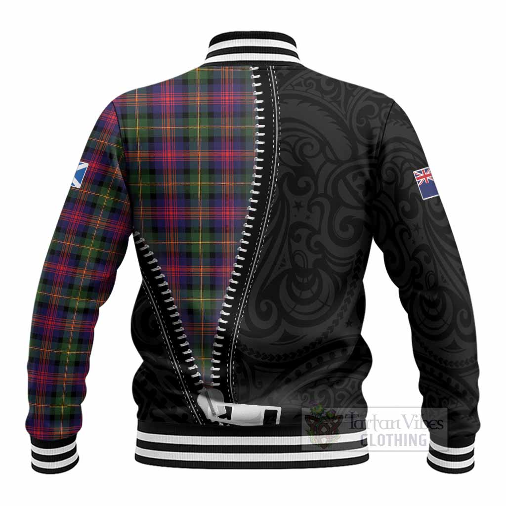 Logan Tartan Baseball Jacket New Zealand Pattern Unique Zipper Stylized