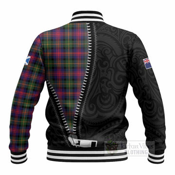 Logan Tartan Baseball Jacket New Zealand Pattern Unique Zipper Stylized