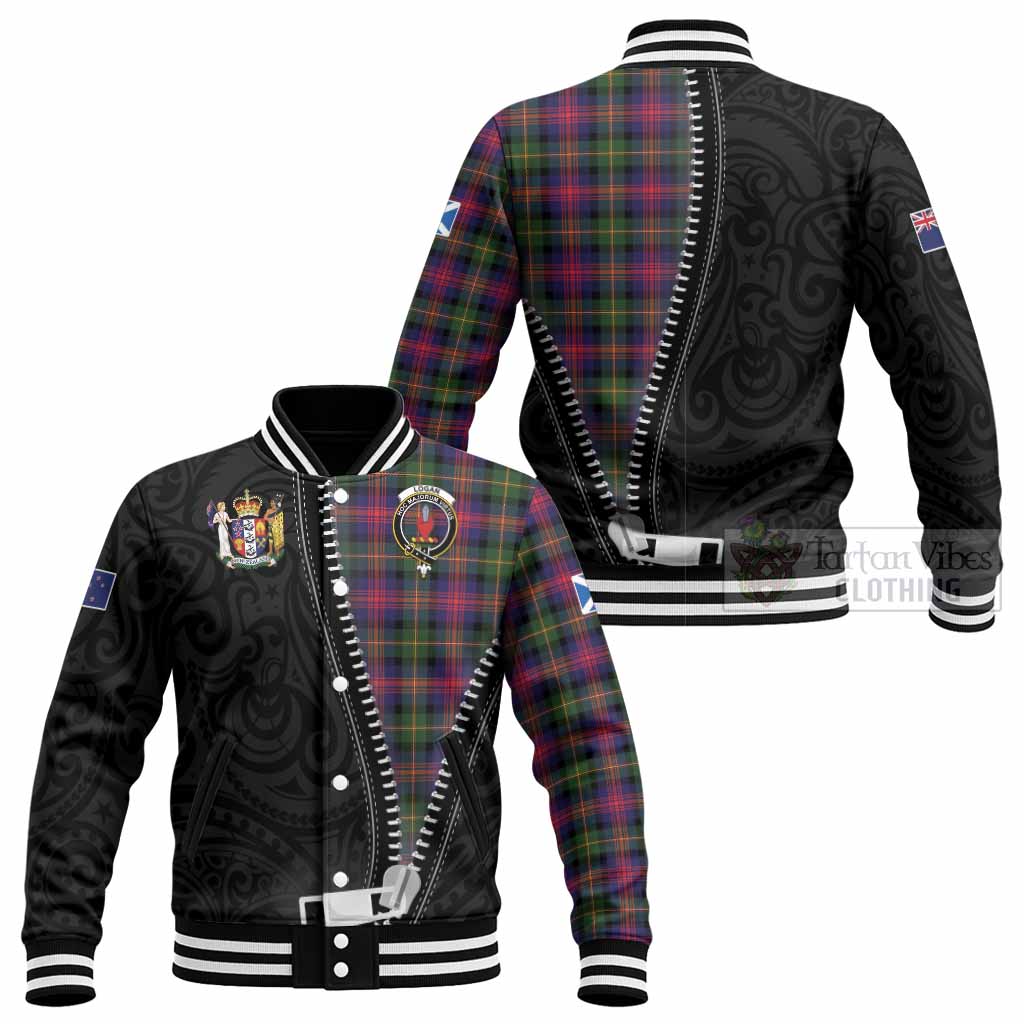 Logan Tartan Baseball Jacket New Zealand Pattern Unique Zipper Stylized