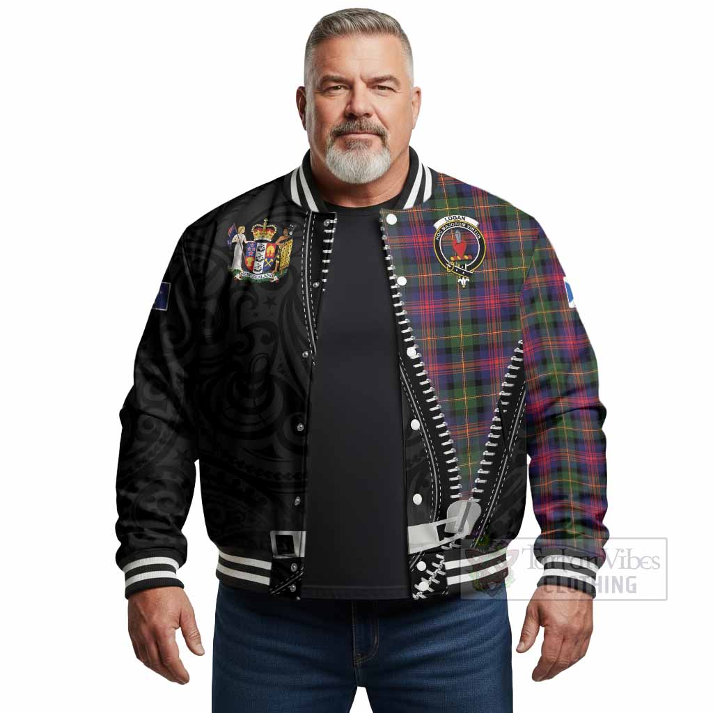 Logan Tartan Baseball Jacket New Zealand Pattern Unique Zipper Stylized