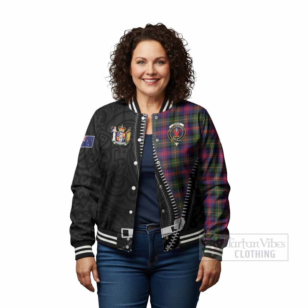 Logan Tartan Baseball Jacket New Zealand Pattern Unique Zipper Stylized
