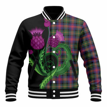 Logan Tartan Baseball Jacket Traditional Scottish Thistle