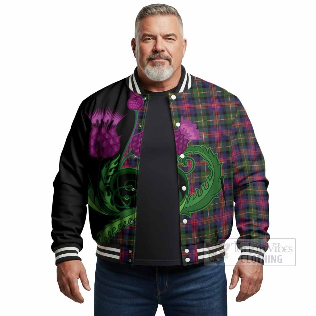 Logan Tartan Baseball Jacket Traditional Scottish Thistle