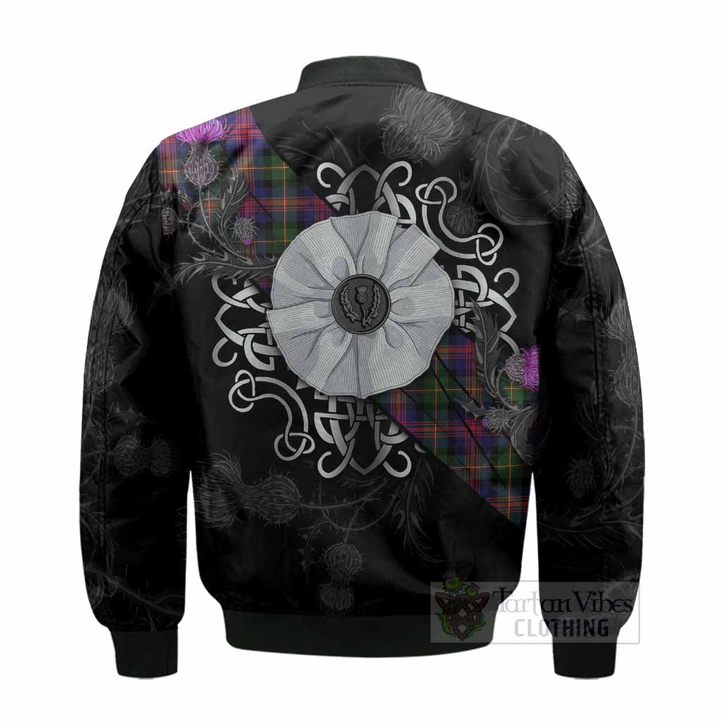 Logan Tartan Bomber Jacket Jacobite White Rose - Tartan Vibes Clothing
