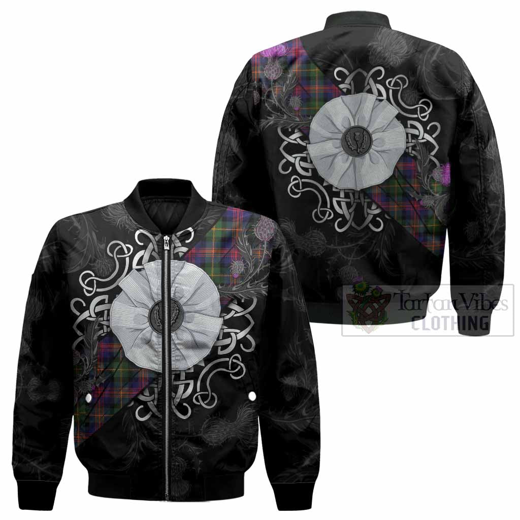 Logan Tartan Bomber Jacket Jacobite White Rose - Tartan Vibes Clothing