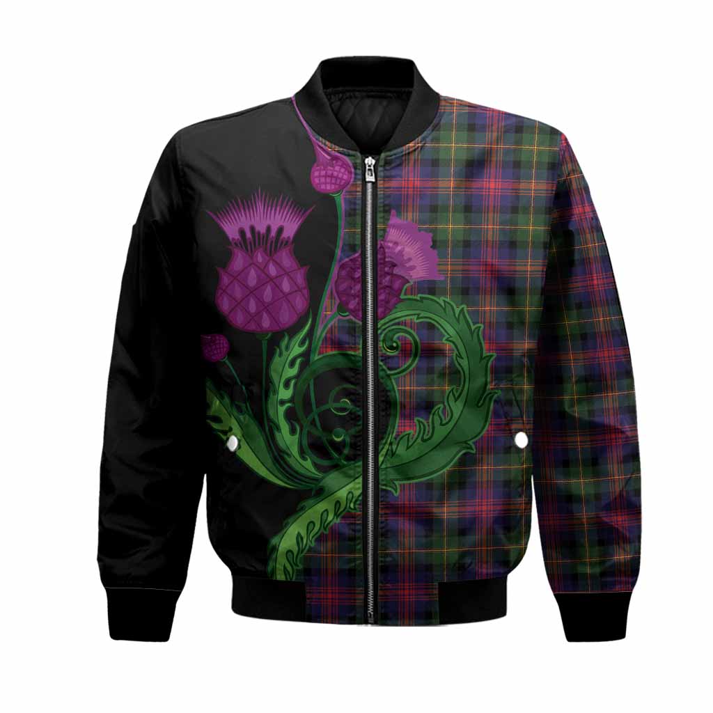 Logan Tartan Bomber Jacket Traditional Scottish Thistle