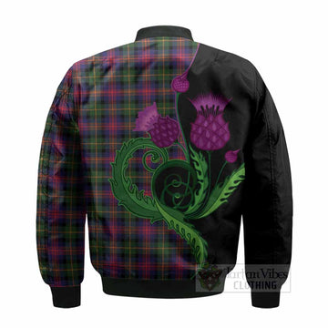 Logan Tartan Bomber Jacket Traditional Scottish Thistle
