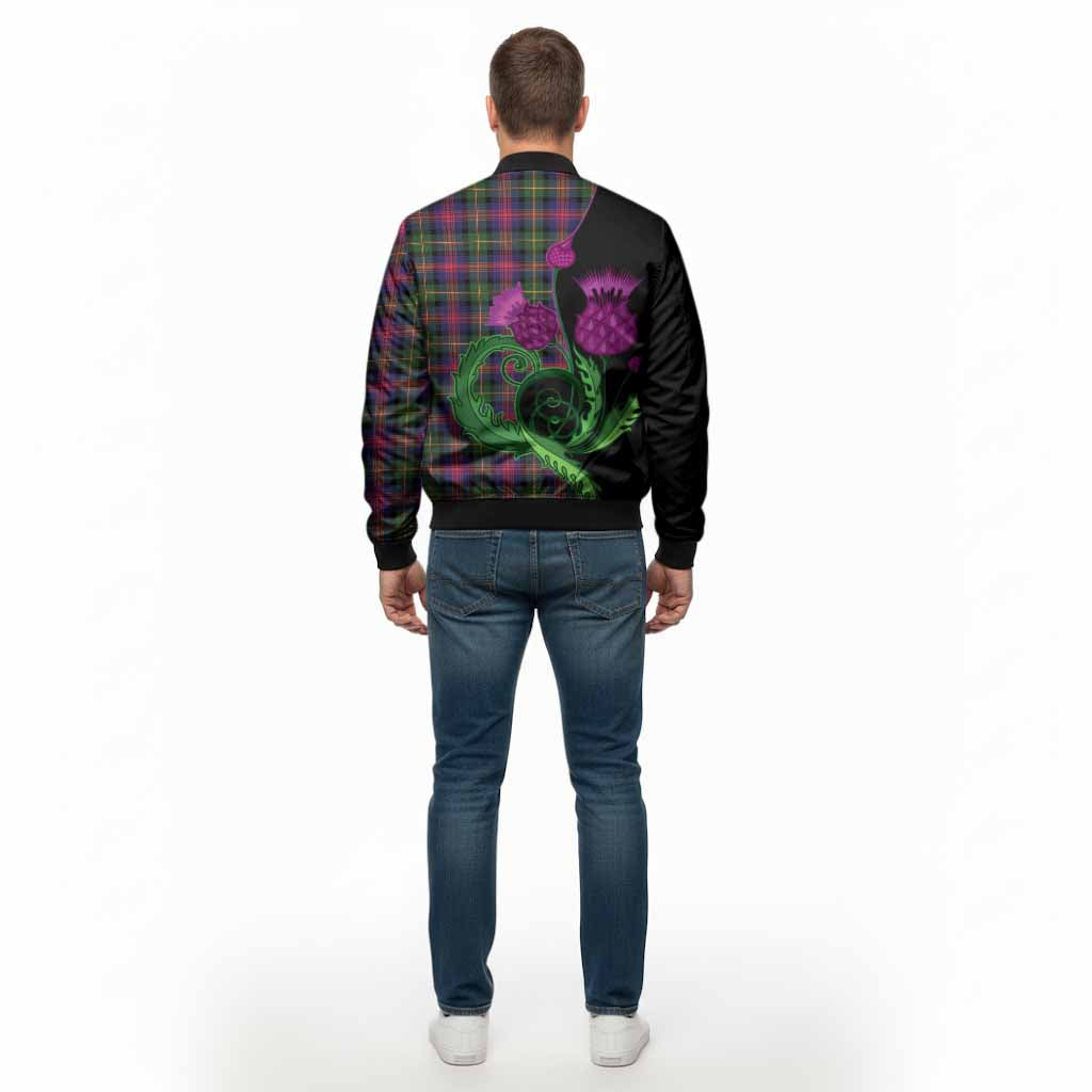 Logan Tartan Bomber Jacket Traditional Scottish Thistle